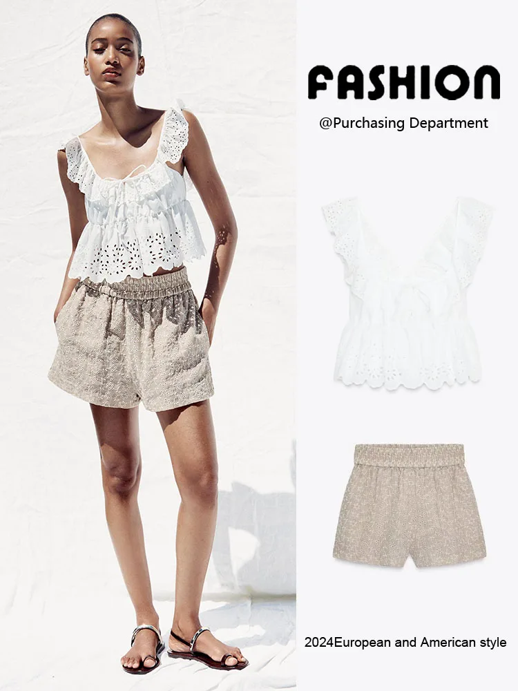 

New Summer Women's Svel Top with Layered Decoration 250 orts 8073286 Commute Sle Slim Fit Single Piece Pure Color