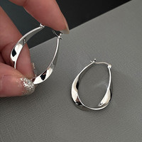925 Silver Needle Piercing Big Circle Hoop Earring For Women Girls Lovely Party Wedding Gifts Jewelry