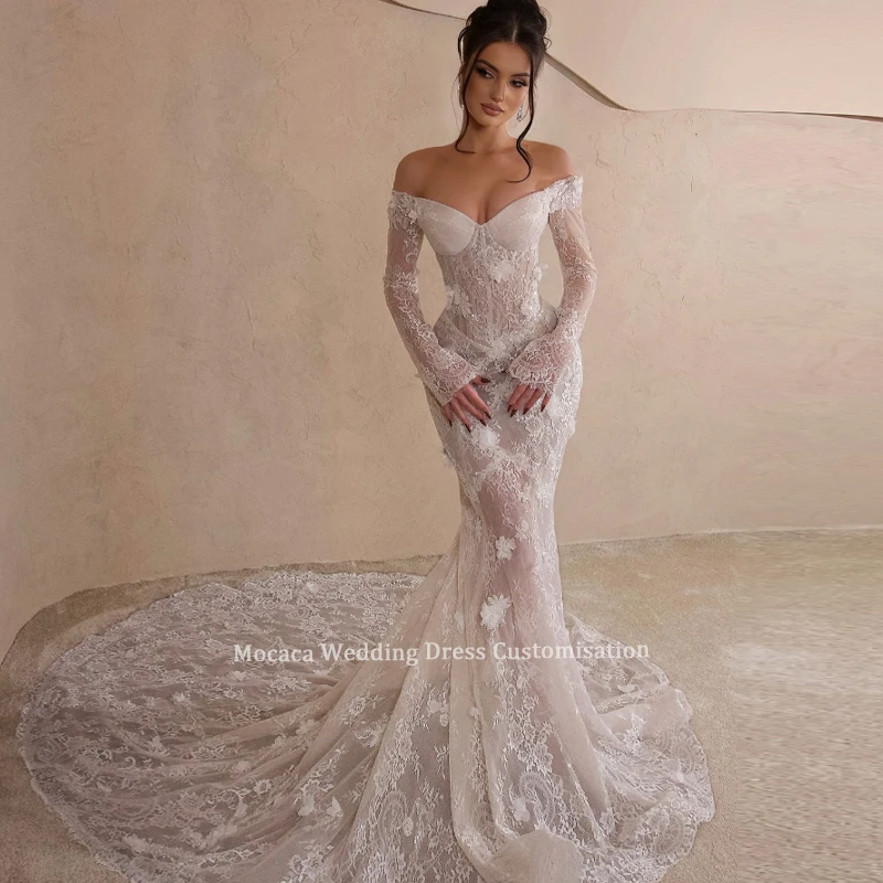 Mocaca Customized Sexy Lace Mermaid Wedding Dresses Off The Shoulder Long Sleeves Bridal Gowns Illusion Champagne Lining Bride - AliExpress 320 Mocaca Customized Sexy Lace Mermaid Wedding Dresses Off The Shoulder Long Sleeves Bridal Gowns Illusion Champagne Lining Bride - AliExpress 320