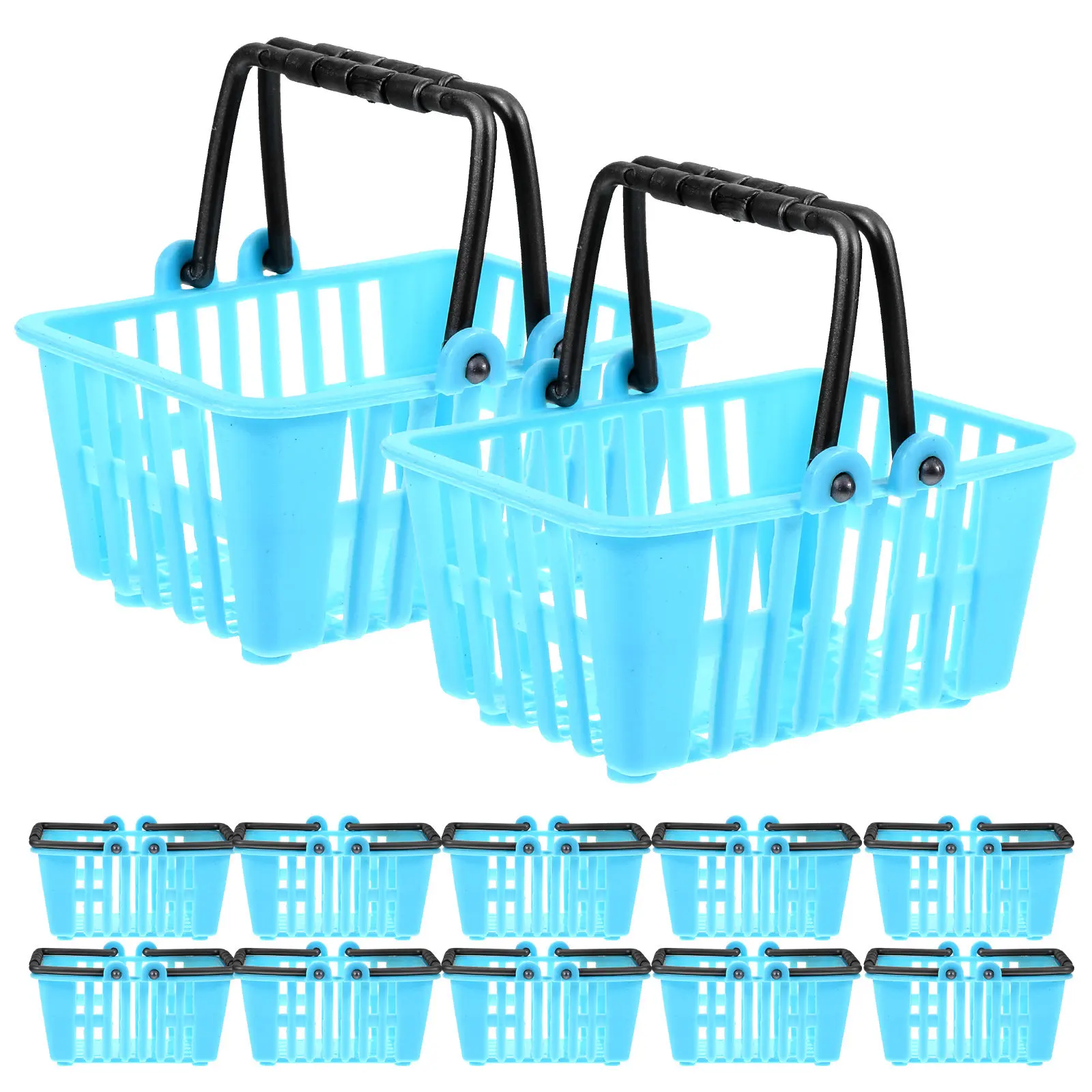 

Набор из 12 имитационных корзинок для покупок: высокопрочные маленькие корзинки для продуктов для детских ролевых игр и аксессуаров для сюжетно-ролевых игр