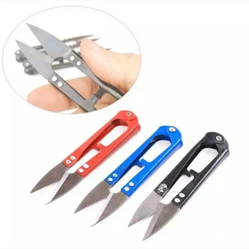 1Pcs New Useful Stainless Steel Stitch U-Shape Use Scissors Cut Fishing Line Trimming Nipper Essential Cross Accessories