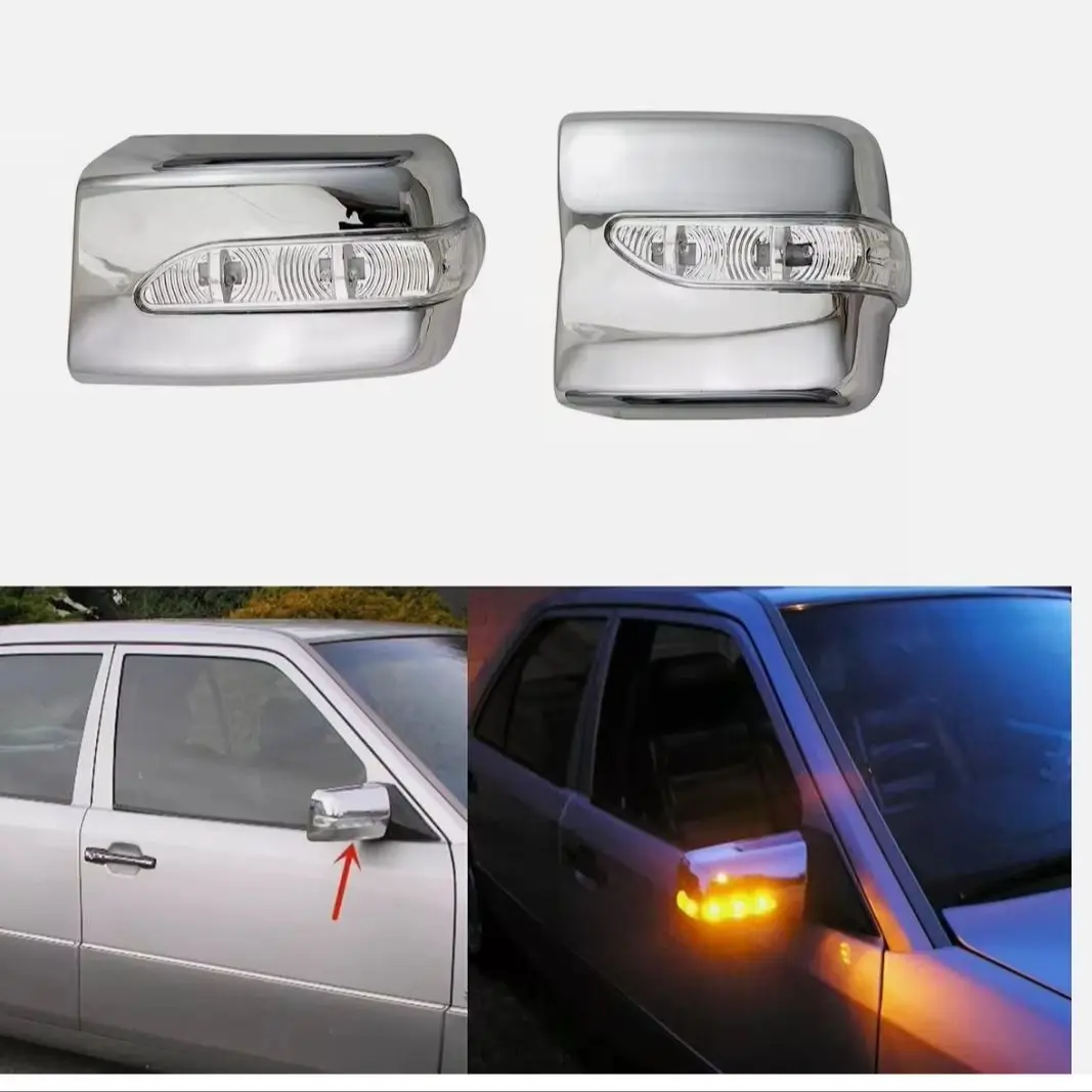 

Chrome Plated Side Mirror Cover With LED Side Blinker for Mercedes-Benz W124 260E 300E W/Turn Signal Models Mirror Best Part
