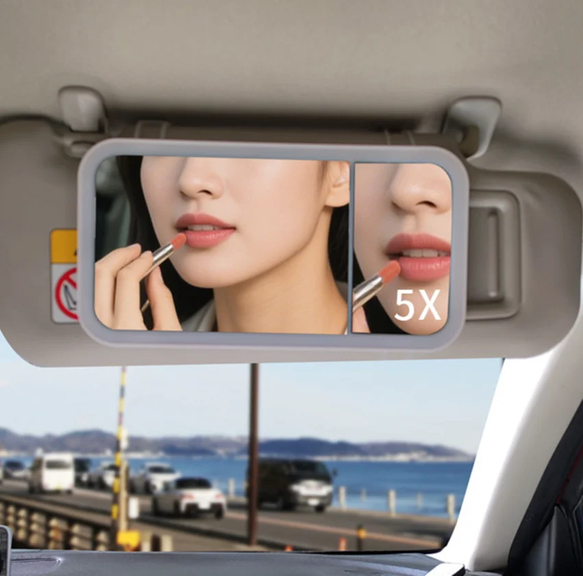 

Car Sun Visor Vanity Mirror Car Makeup Mirror Usb Charging Dimmable Touch Control 3 Light Modes Looking Glass Vehicle Interior