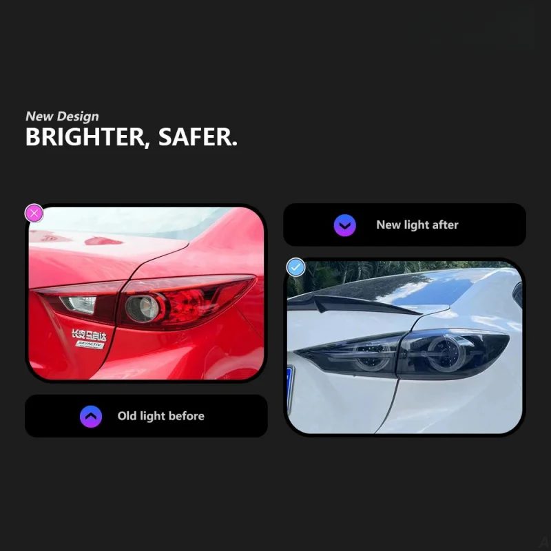 

Suitable Special Tail Light Assembly for Mazda 3 Axela 2014-2019, Modified Next Generation One Arrow Through the He