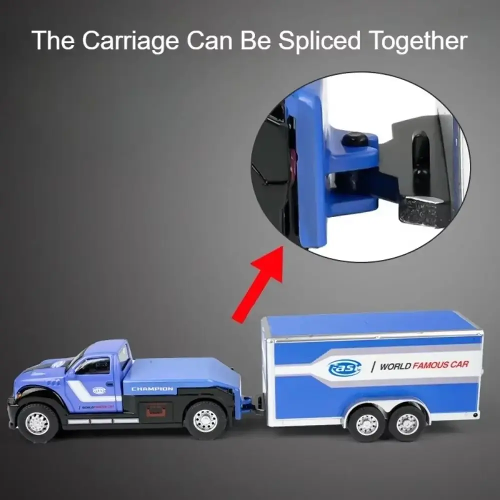 Modelo de remolque de aleación a escala 1:64, vehículo de transporte de Metal fundido a presión, vehículos de ingeniería de rescate, remolque de rescate de ciudad deslizante