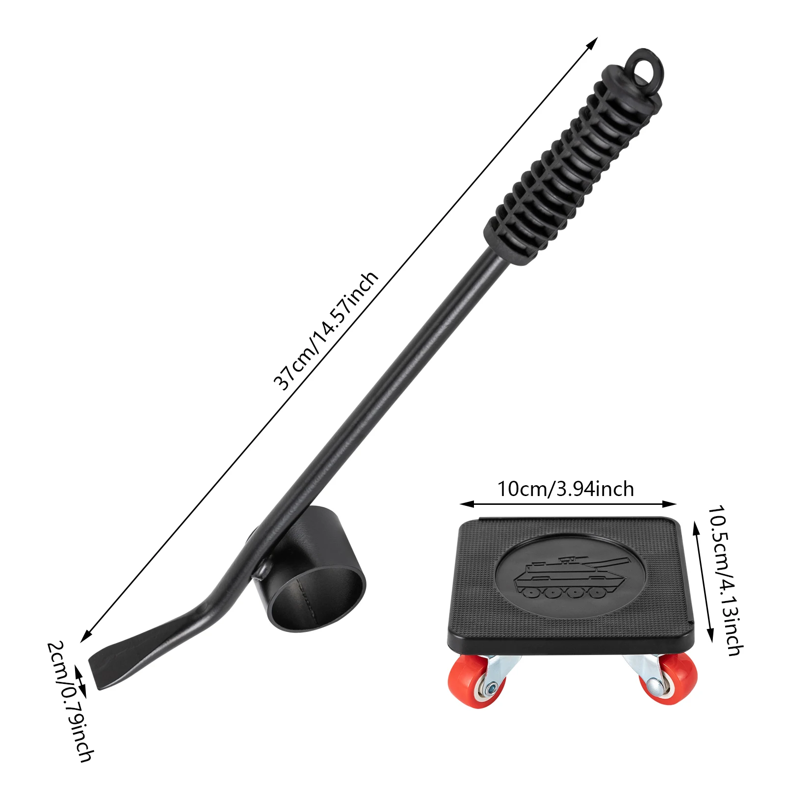 Flexibles Dolley-Set mit 360°-Drehung ° Drehbares Design (sanfte Bewegung auf jeder glatten Oberfläche), ergonomischer Hebegriff – Detail 4