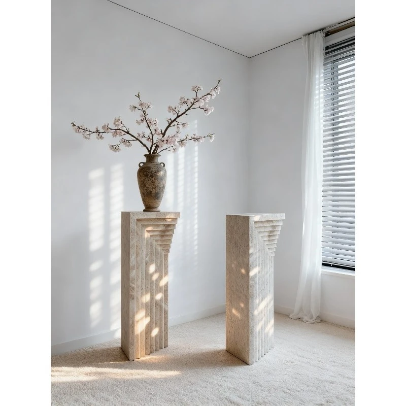 

Light luxury natural beige cave marble decorative ornament