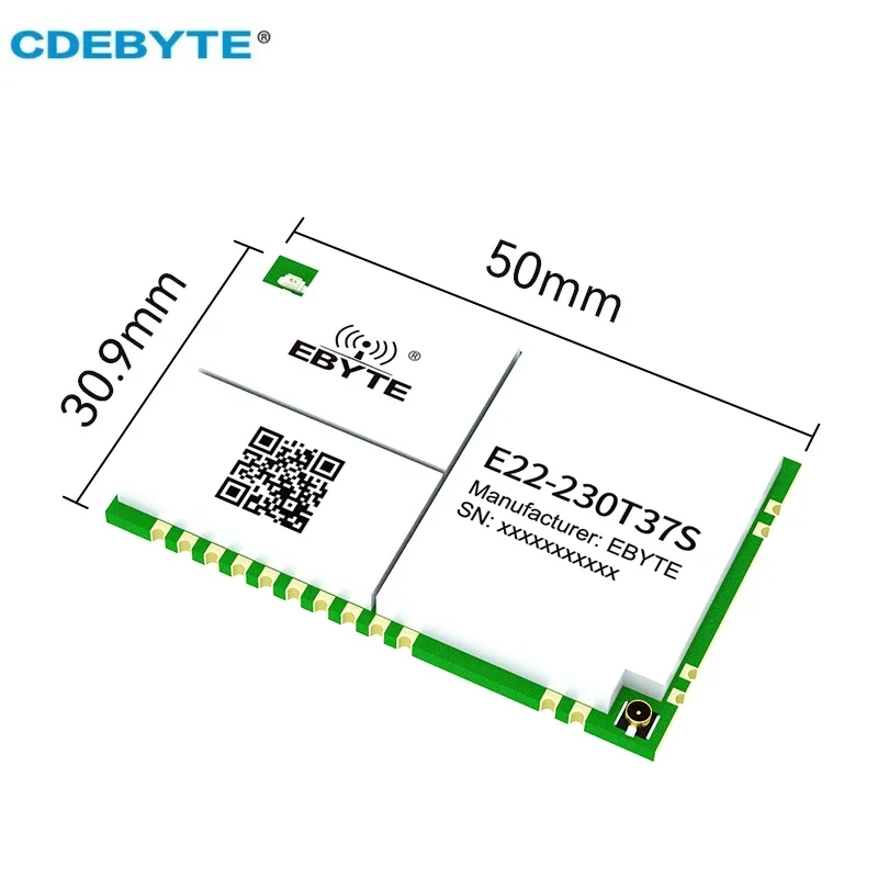 230MHz LoRa Wireless Module 5W Relay Network E22-230T37S 25KM Long Range LBT RSSI IPEX/Stamp Hole SMD UART Module