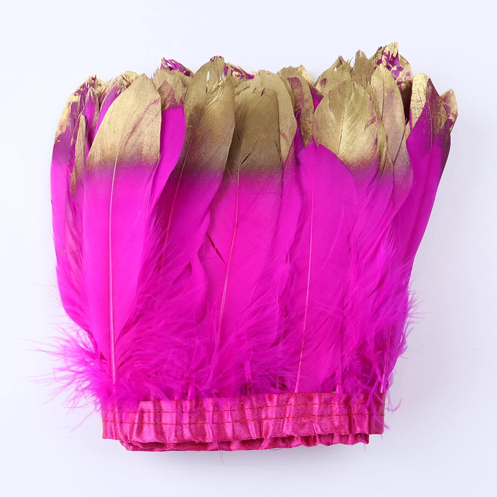 Golden DIY large flowing feather goose feather trim/fabric edge/fabric strip/skirt hem/2-meter accessory raw material, 2 meters - view 6