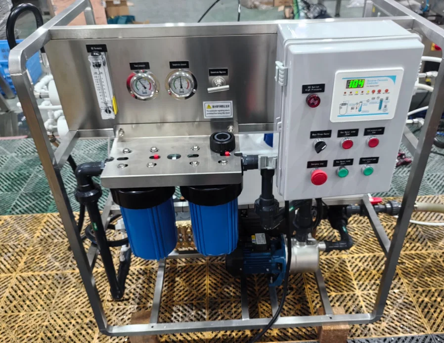 Marine RO Seawater Desalination Machine Compact Frame Salt Water Desalinator Water Maker For Vessel Yacht Remote Island Drinking