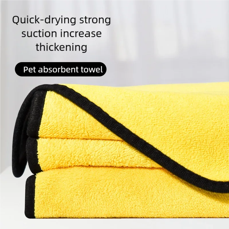 Quick-drying Dog and Cat Towels Soft Fiber Towels Absorbent Bath Towel Pet Bathrobe Convenient Cleaning Towel Dog Accessories