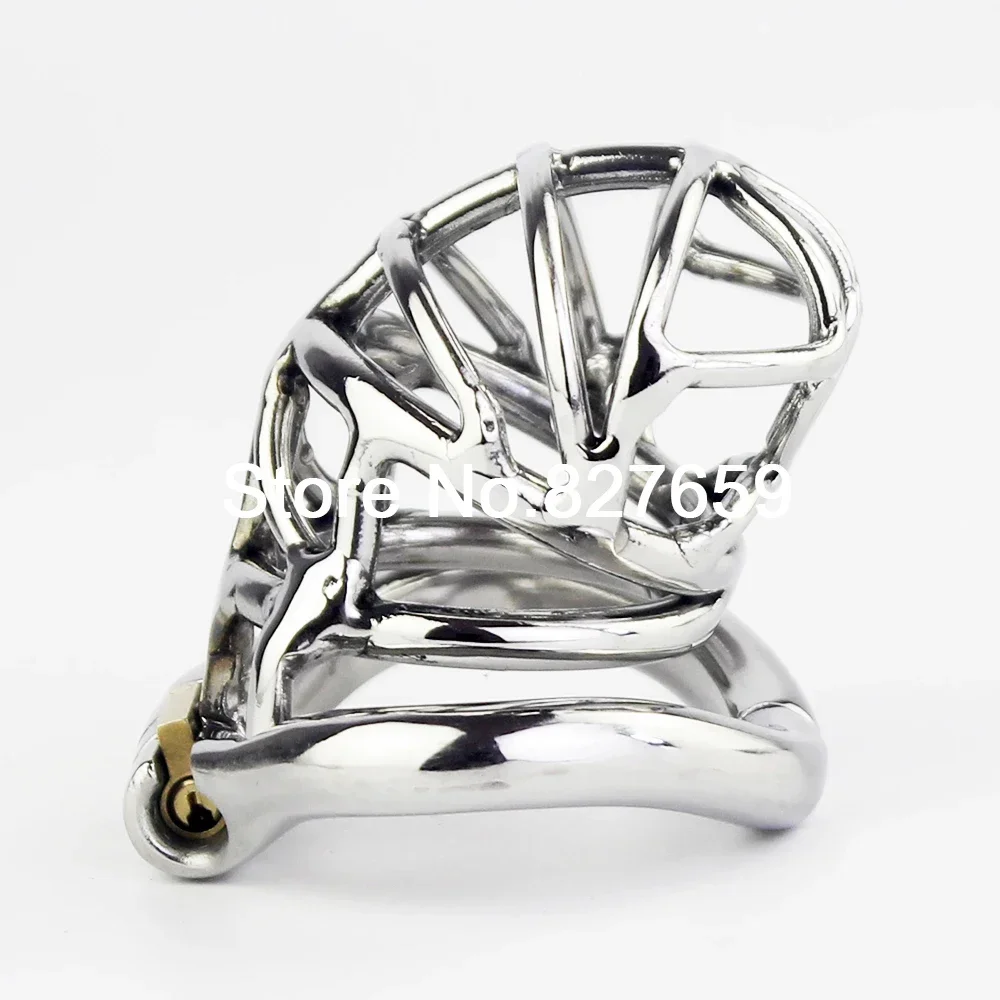 Stainless Steel Stealth Lock Male Chastity Device Adult Cock Cage With Curve Cock Ring Penis Lock Sex Toys Men Chastity Belt