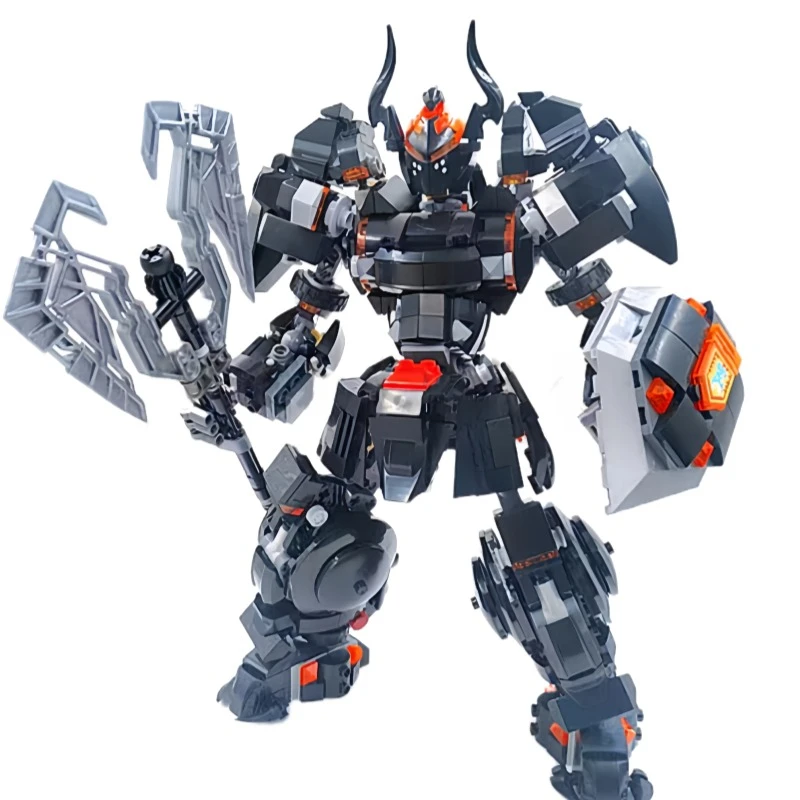 

MOCBlack Warrior Manned Mecha Warrior Robot Boy Assembling Building Blocks Children's Educational Holiday Gift Toy Action Figure