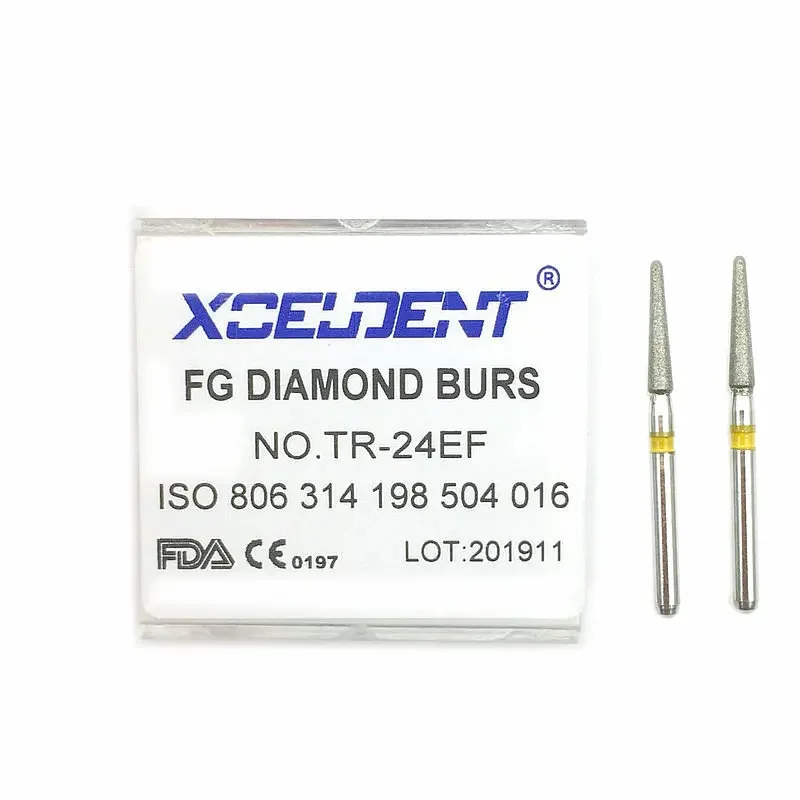 Fresas de diamante Dental de alta velocidad, para blanqueamiento Dental, FG, 1,6mm, TR-24EF, 10 unids/lote por caja