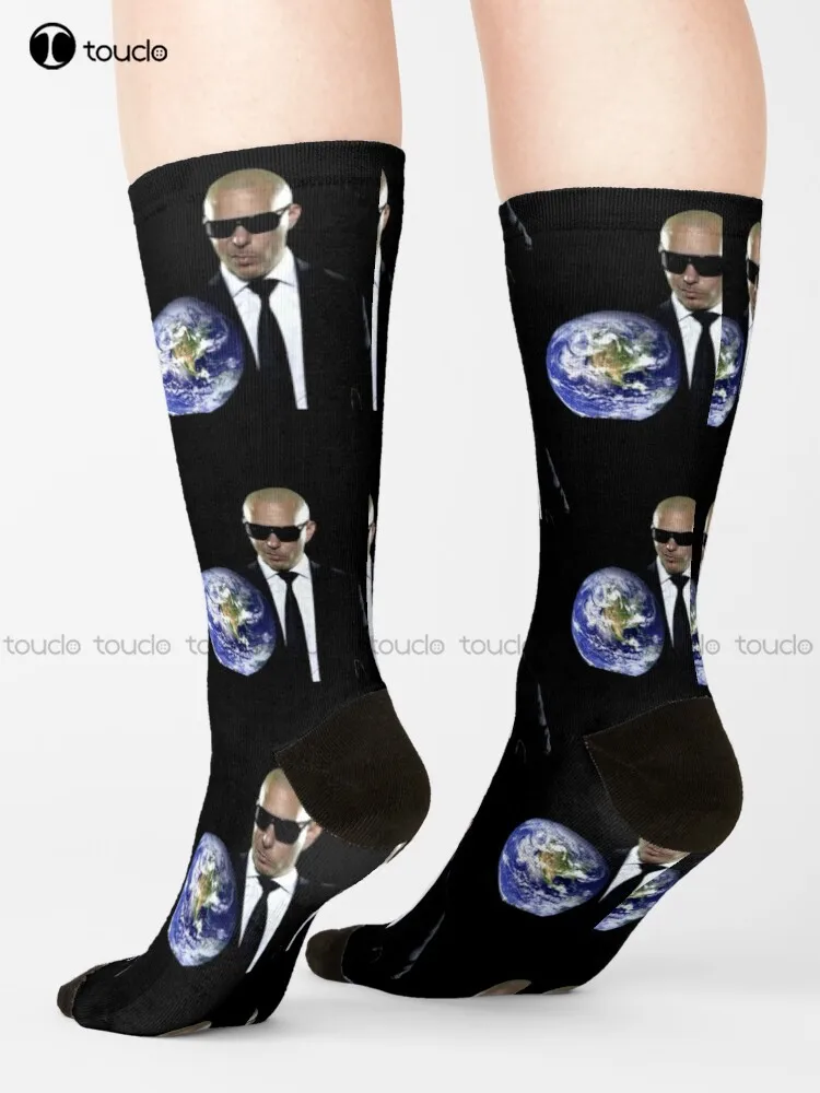 Mr. Worldwide Meme Funny Humor Bald Earth Pitbull Socks Softball Socks Women 360° Digital Print Unisex Adult Teen Youth Socks