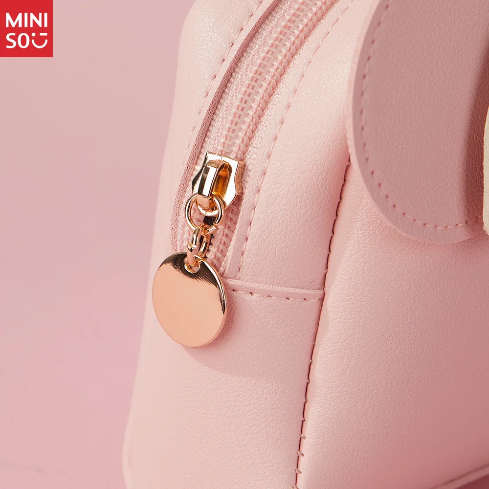 Miniso New Kids Handbag for Girls, Cute Princess Cartoon Bow Pattern Purse & Wallet Set