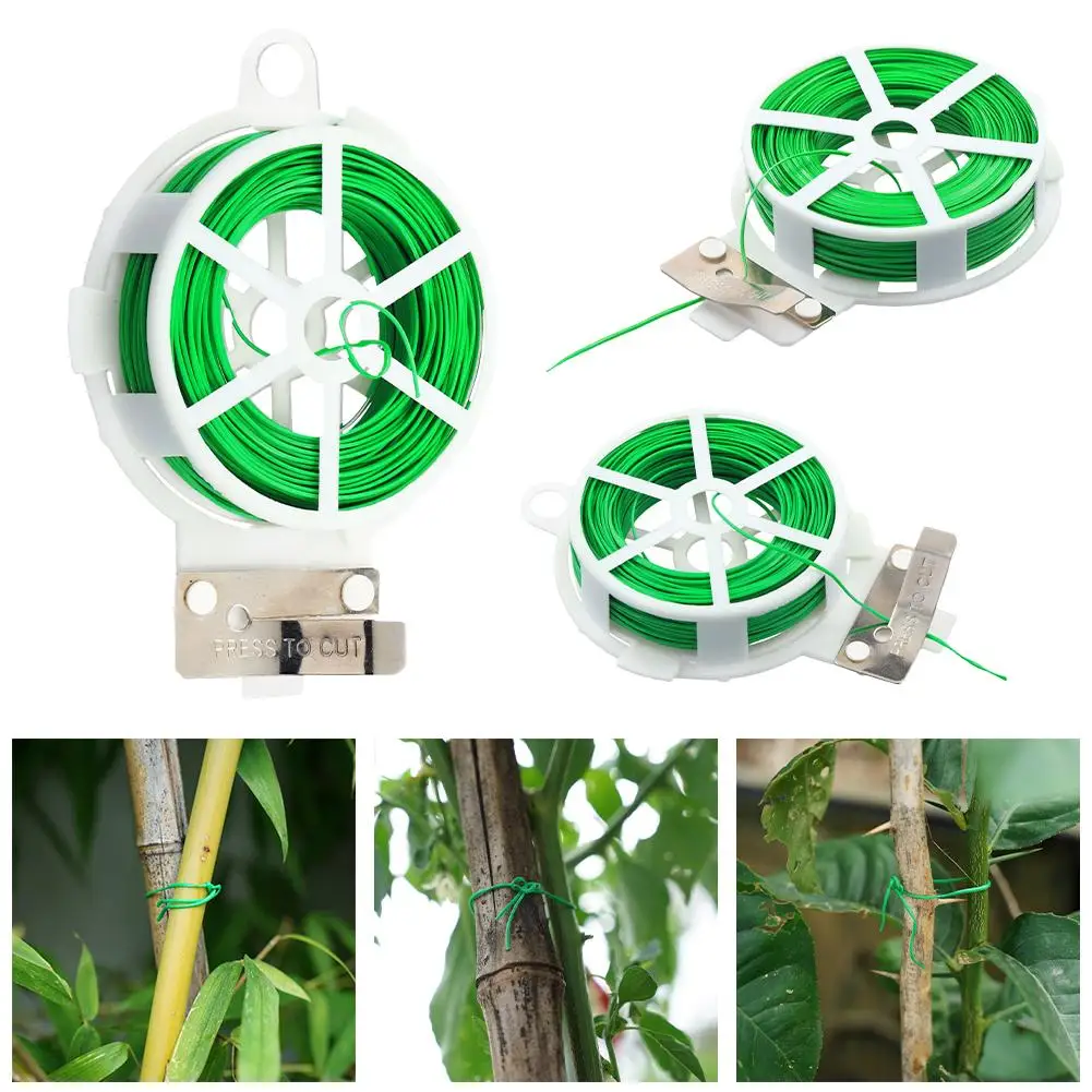 1 Roll 30/50m Multifunctional Plastic Steel Twist Tie Tie Flower Sturdy Reusable Plant Strap Support Garden N3Q0