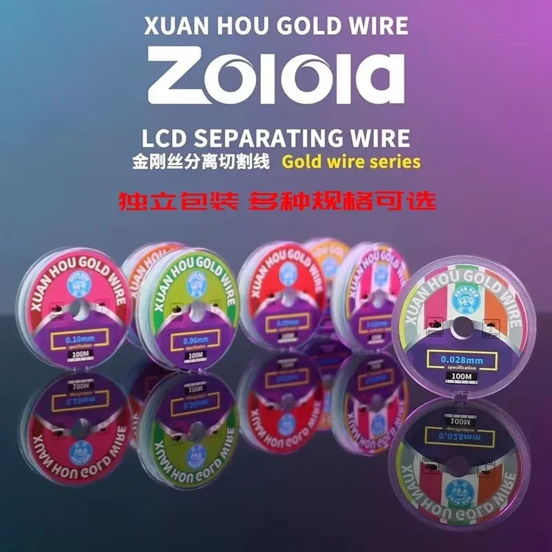 XUANHOU Special High Hardness Diamond Gold Wire Cutting Rope for Touch Screen Lcd Separating Alloy Gold Molybdenum Cutting Wire