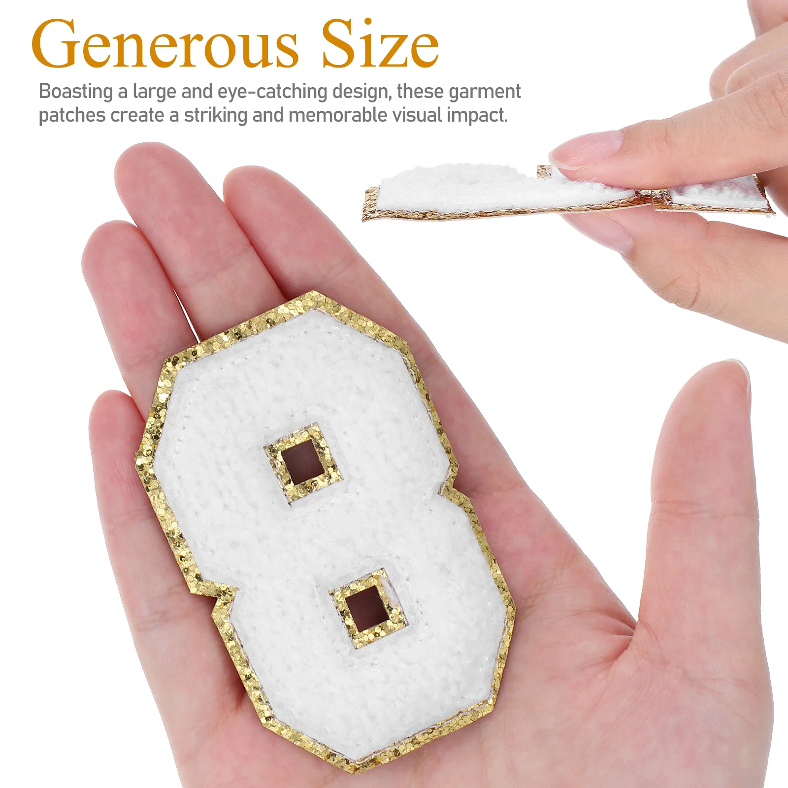 

20pcs Embroidered Cloth Patch Number Patches Large Size Iron On Applique Decorative Hole Patches For Jeans Clothes Hat
