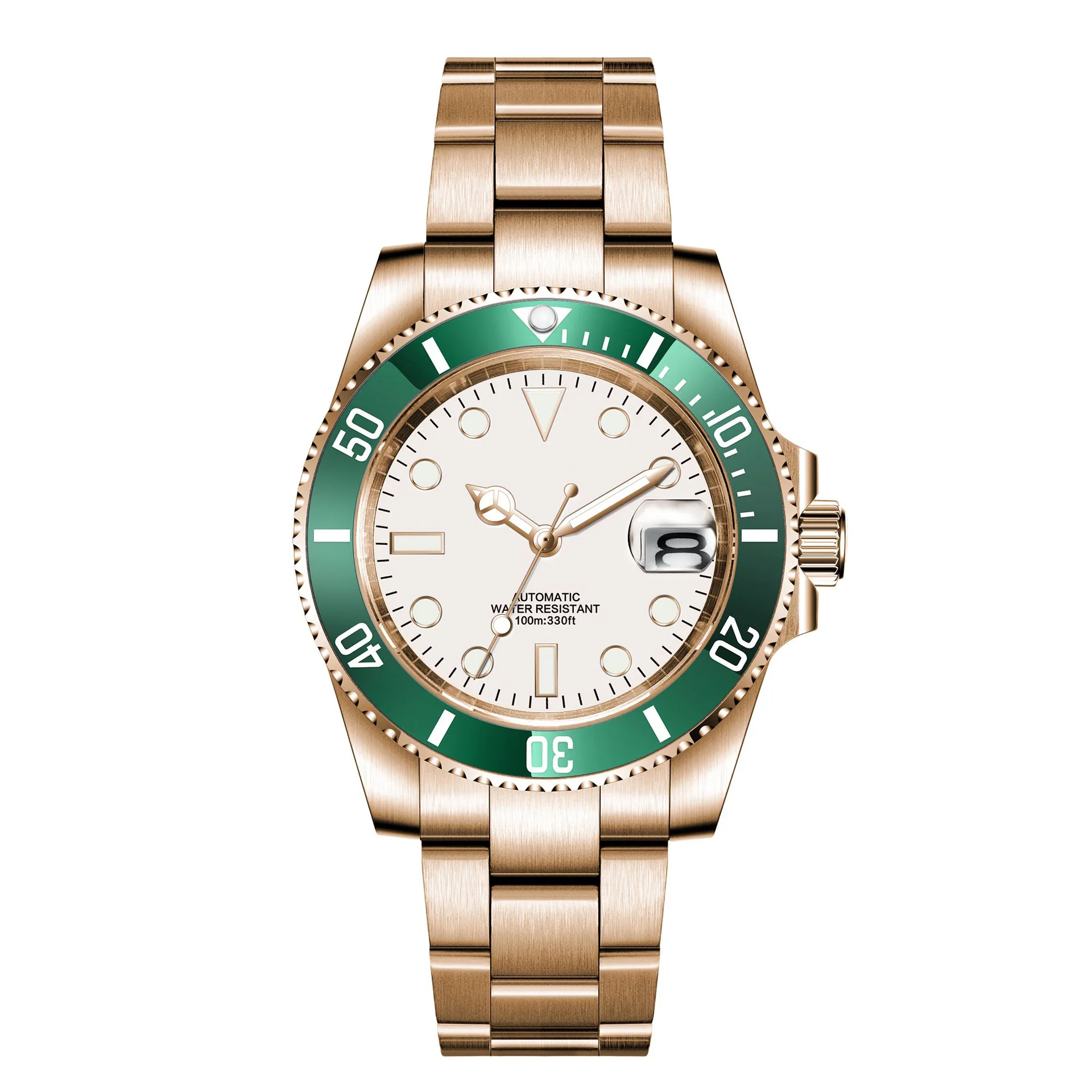 Ceramic ring rose gold automatic movement watch waterproof watch male mechanical watch