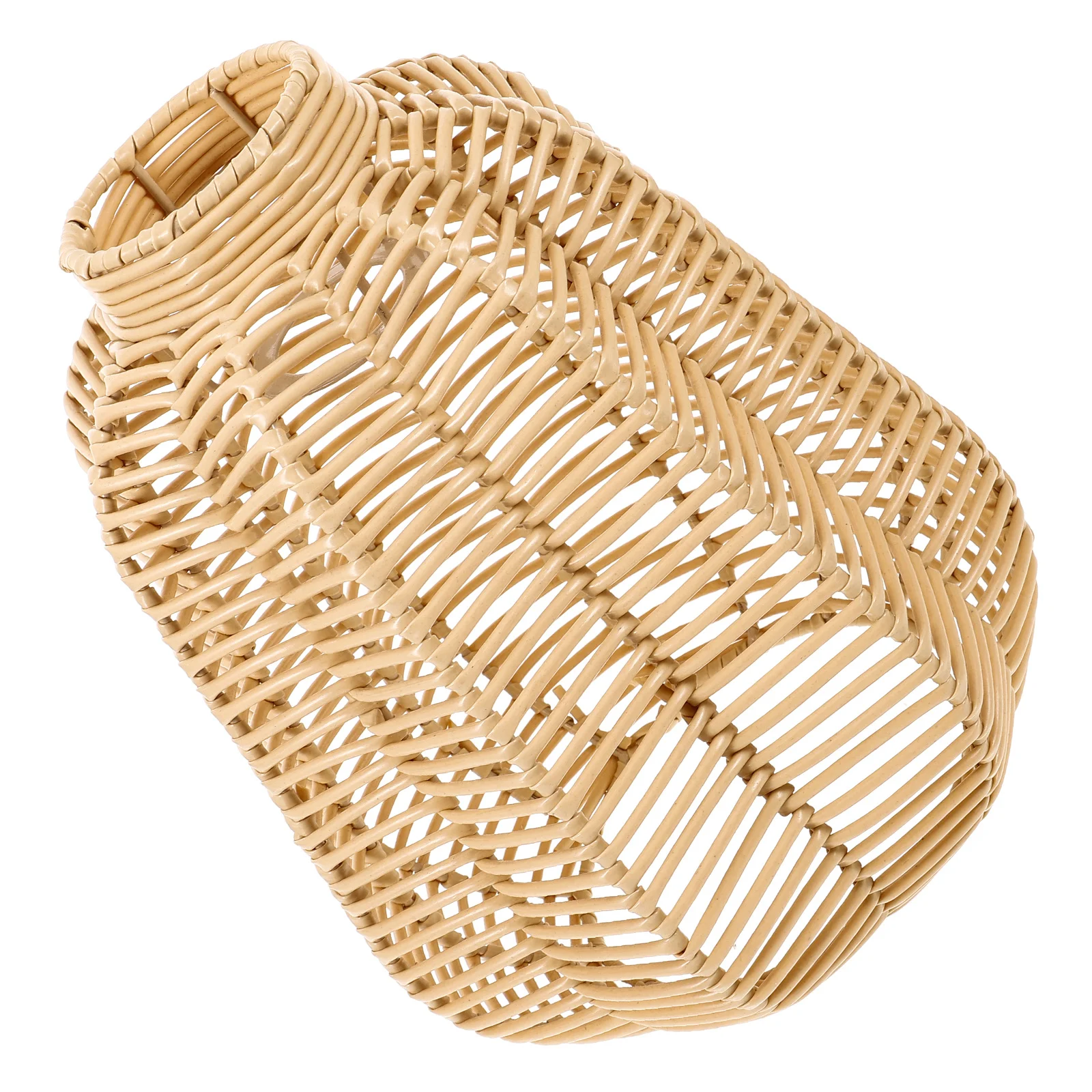 ريفي تقليد المنسوجة الروطان عاكس الضوء البلاستيك الحديد قلادة غطاء خفيف بسيط أنيق ديكور المنزل فندق عاكس الضوء #2