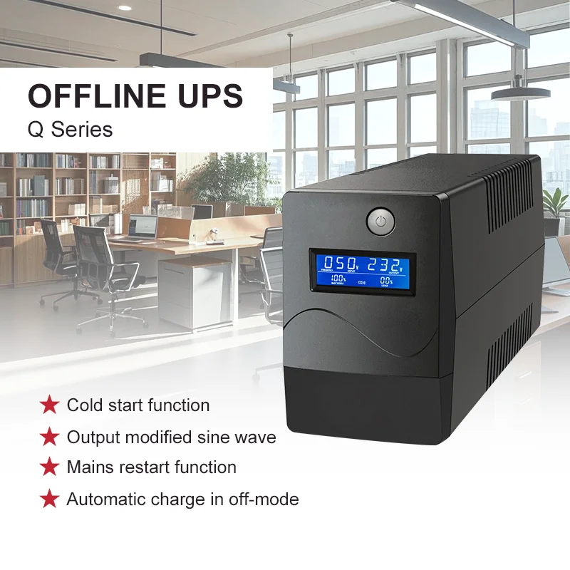 Offline UPS 650VA Standby Ups 110v 220V OUTPUT Line Interactive Ups 84Wh Uninterruptible Power Supply for Home