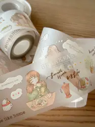 Sholittlehappines Vintage Homebody Girl Washi PET Tape Planner DIY Card Making Scrapbooking Plan Decorative Sticker