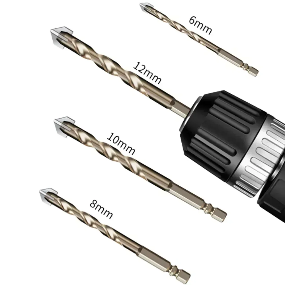 Imagem -05 - Cruz Hexagonal Telha de Vidro Cimento Metal Cerâmica Madeira Plástico Buraco Viu Triângulo Liga Broca Ferramenta Elétrica Tamanho mm mm 10 mm 12 mm