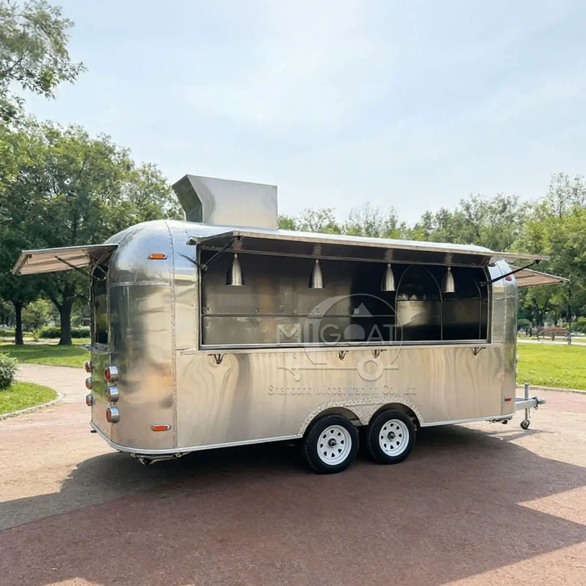 Customized Stainless Steel Mobile Kitchen Food Cart Fully Equipped for Restaurant Business Portable Food Trailer