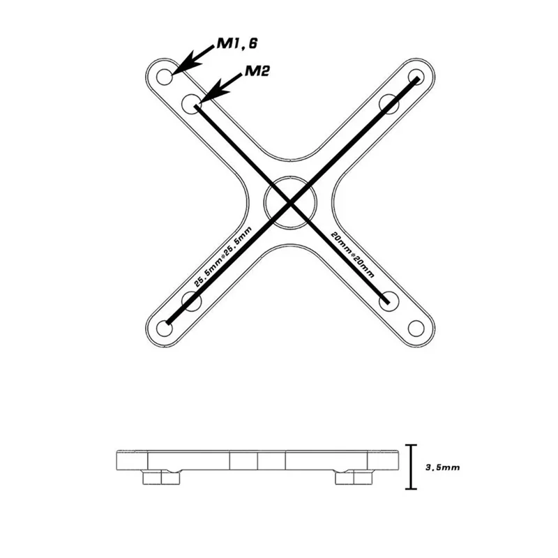 CNC Converter Board 25.5X25.5mm To 20X20mm Mounting Plate ADAPTER PLATES for DJI O3 Air Unit