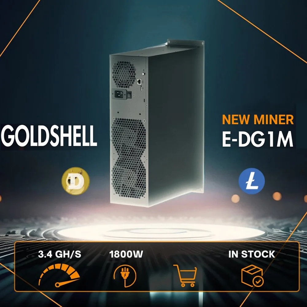 Goldshell E-DG1M 3400M 1800W LTC Doge Bells Miner Brand New E DG1M 3.4G With PSU Fast Shipping