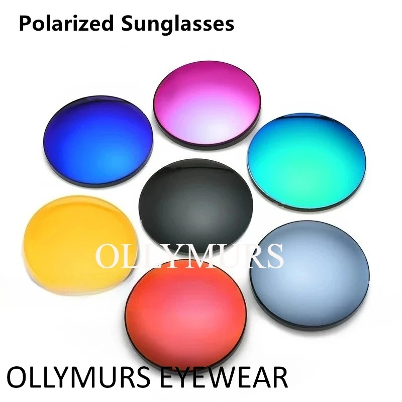 

OLLYMURS Polarized Lens Sunglasses CR-39 Resin 1.49 1.56 1.61 1.67 Lens UV400 Optical Violators Colorful Mirror Lens 1 Pair