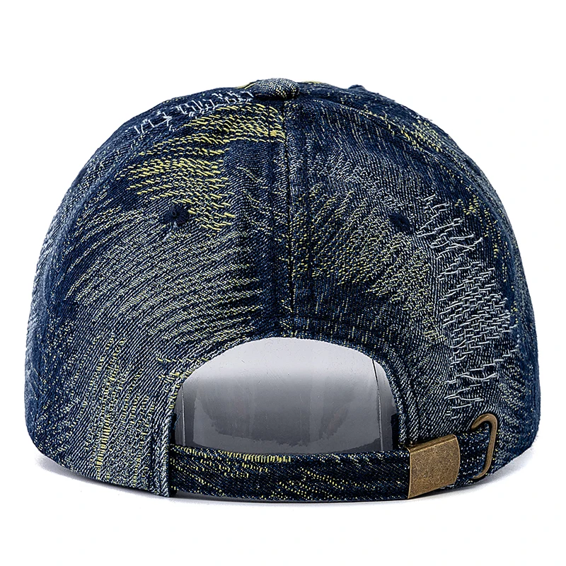 New Style Unisex Cap Tear Style Hole Vintage Starry Sky Pattern Baseball Caps Man Women Casual Outdoor Streetwear Denim Hat