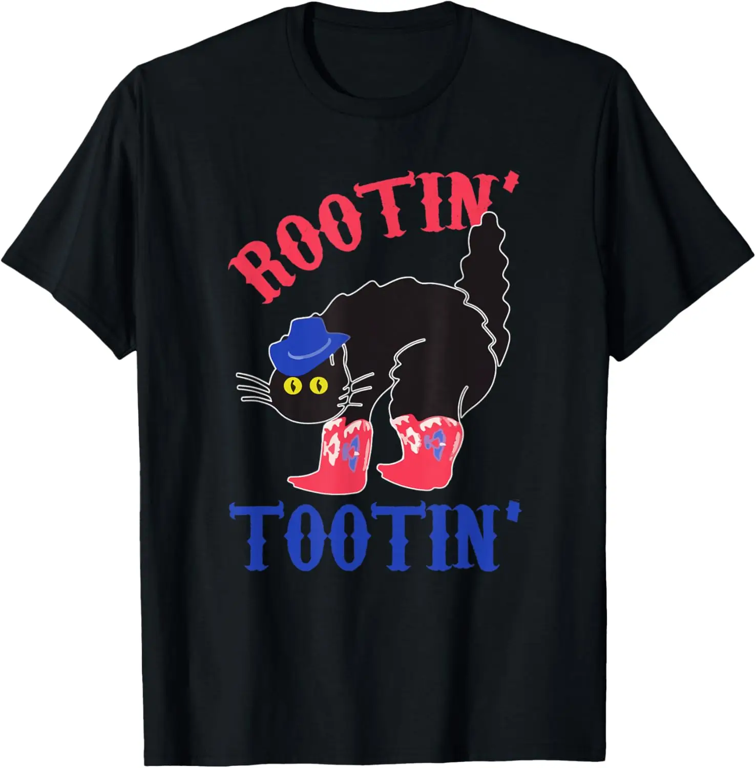 Rootin And Tootin Cowboy Cat Funny Animal T-Shirt