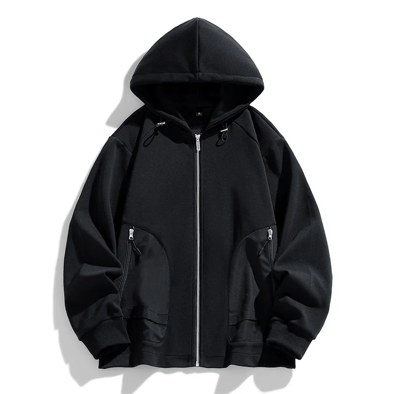 High street hoodie harajuku casual gótico moletom com capuz y2k streetwear masculino retro zip up manga longa casacos soltos
