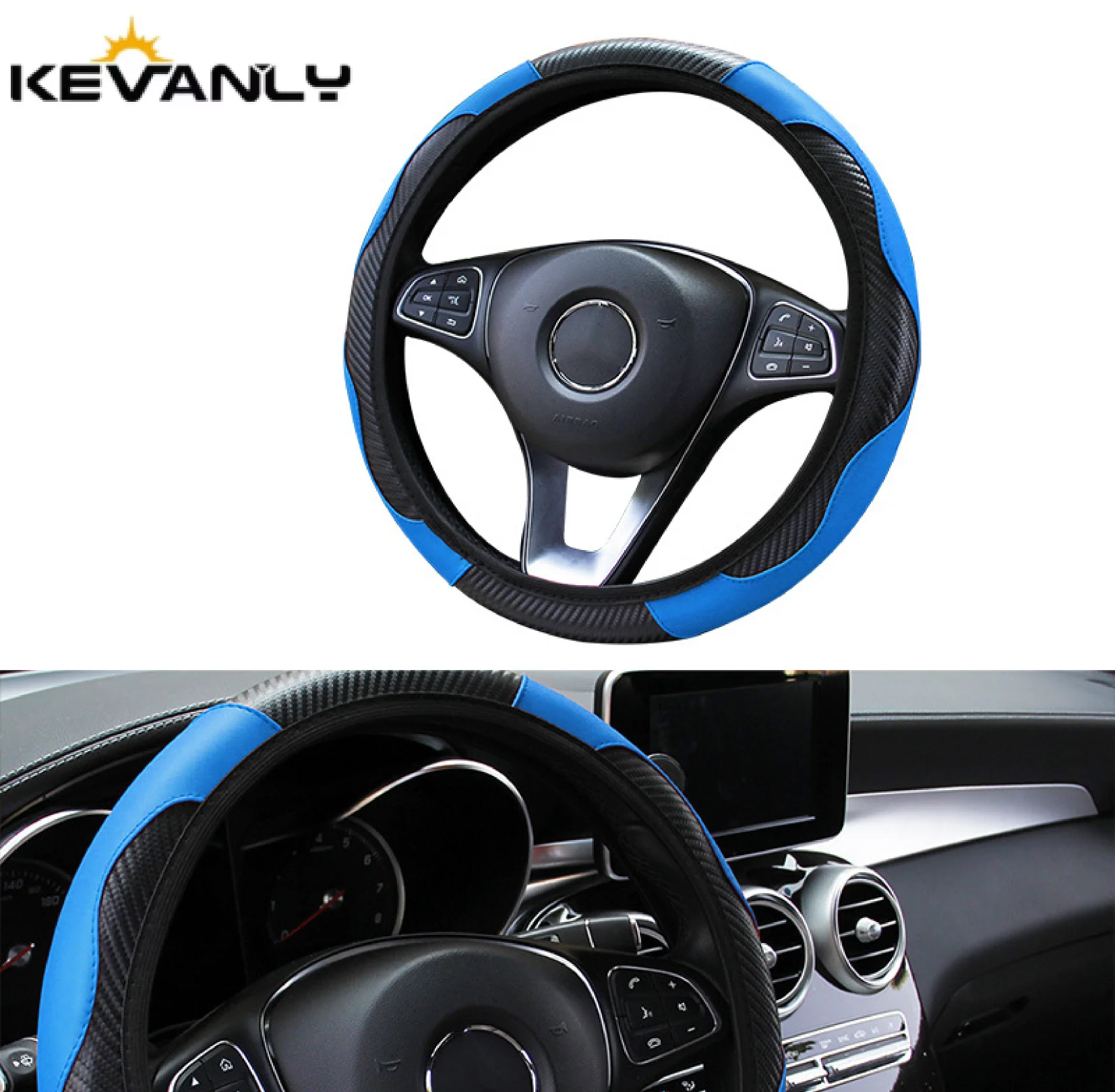 

1pcs Car without Inner Ring Steering-wheel Cover Car Sport Style Auto Steer Wheel Covers Anti-Slip Anti Scratch Steering Cover