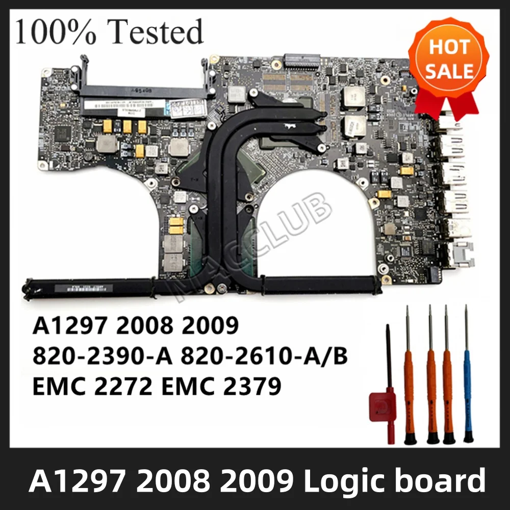 

A1297 Motherboard 820-2390-A 820-2610-A/B for Macbook Pro 17 A1297 2008 2009 mb664 mb226 bto EMC 2272 2329 motherboard mainboard