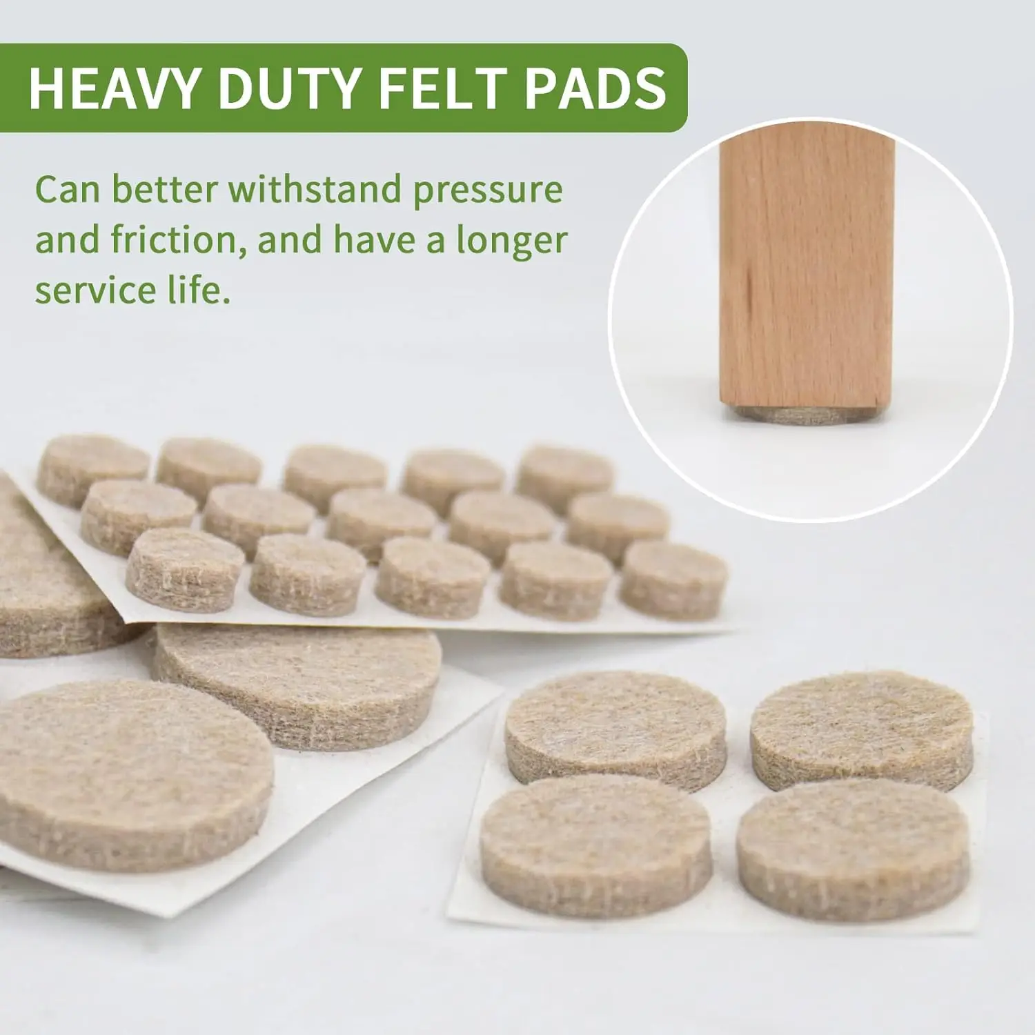 Felt Pads 162 PCS Beige, Felt Furniture Pads for Protecting Hardwood Floors, Round, Assorted Sizes Value Pac