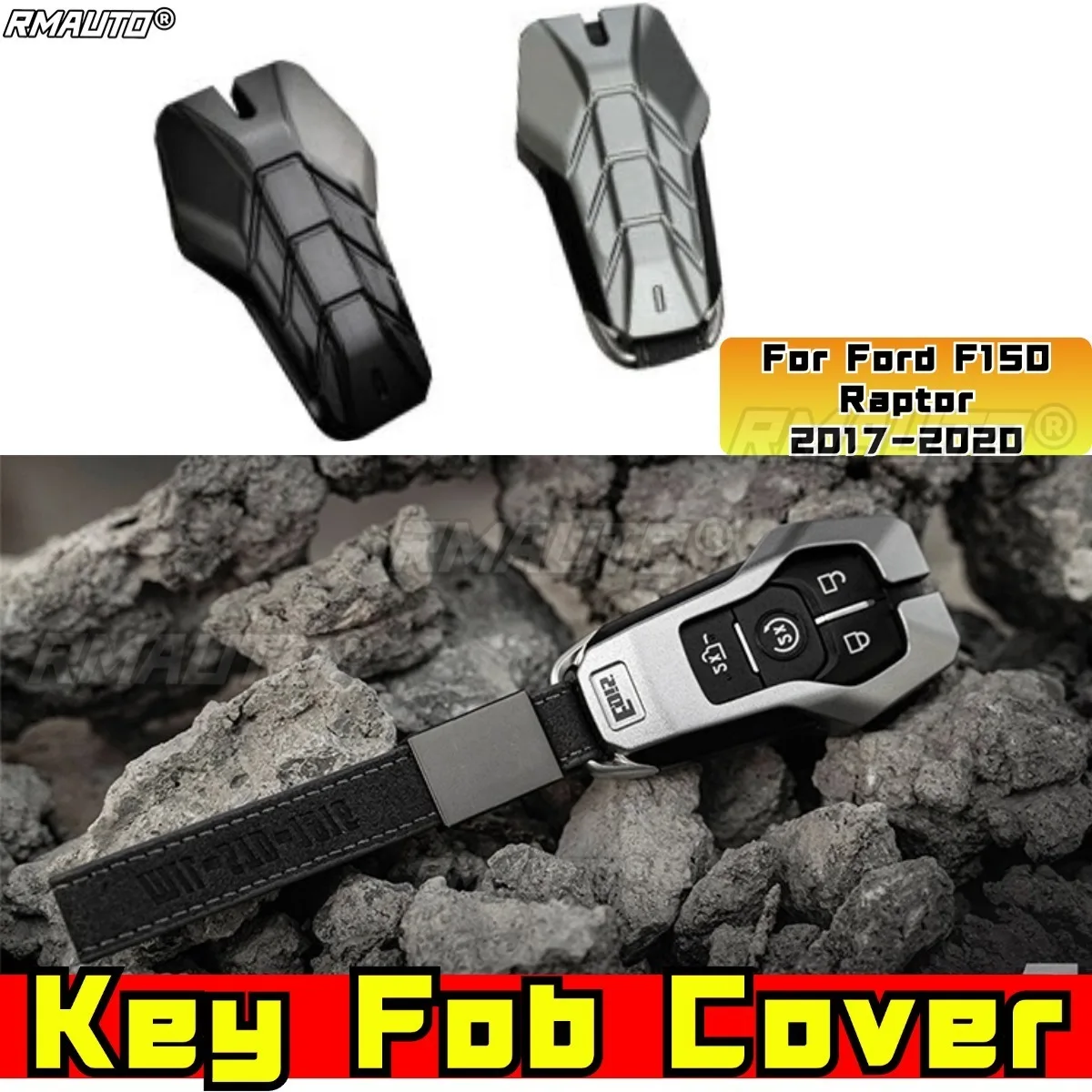 

For Ford F150 Raptor 2017-2020 Exterior Accessories Key Fob Cover Protection Car Key Perspective Key Case Modification Part