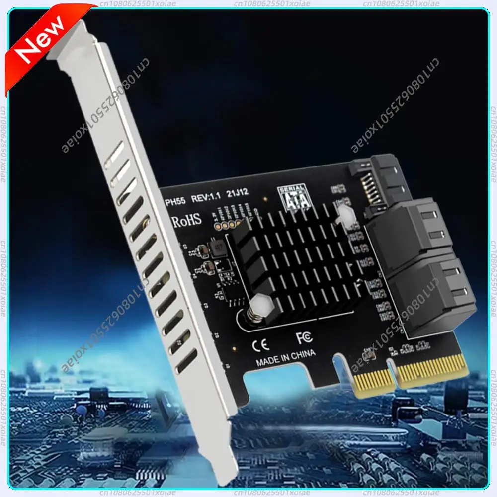 

PCIe To 5-Port SATA3.0 Expansion Card Jmb585 Chip PCIe SATA Card Supports Cascaded Trim for Windows/Linux/ OS