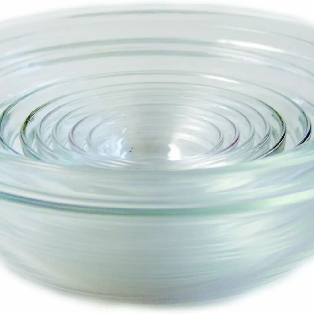 

French-Made Stackable 9-Piece Clear Glass Bowl Set