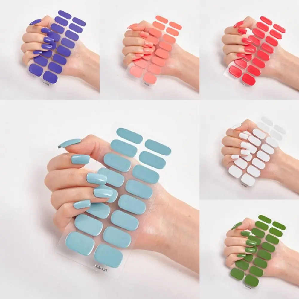 Self-Adhesive Nail Stickers Nail Art Decoration Full Cover Nail Wraps Glitter Powder Gradient Color Nail Polish Sticker