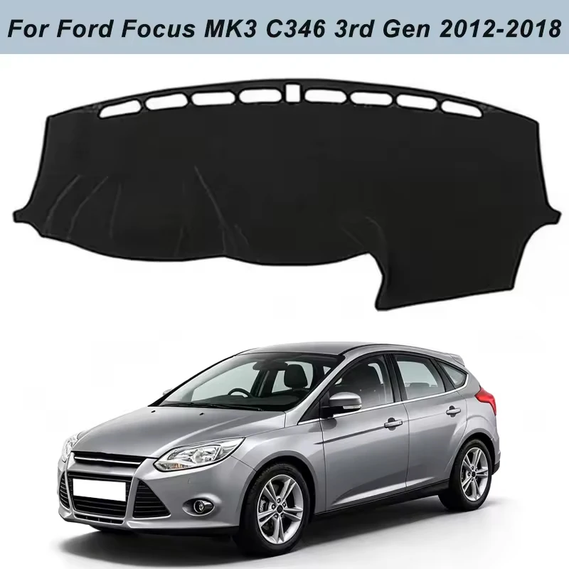 Dashboard Cover Dash Mat For Ford Focus MK3 C346 3rd Generation 2012-2018 Anti-Glare Non-Slip Sun Shade Interior Protector - view 2