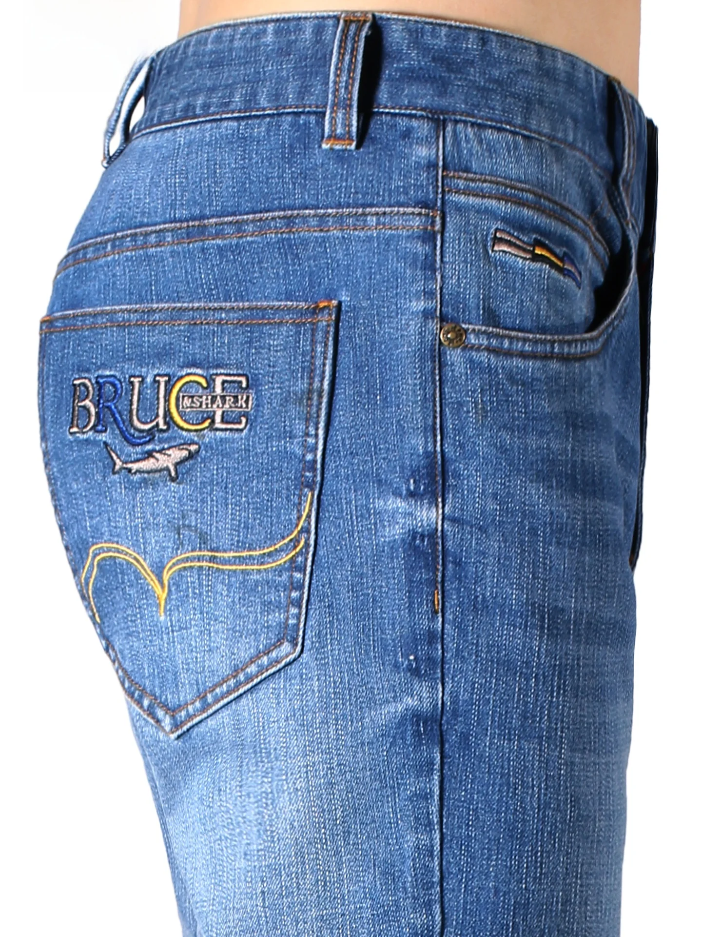 

Men's Thi Straight Leg Jeans Autumn Winter Large Size Embroidered Loose Long Trousers Faionable Casual Wear for All Ages