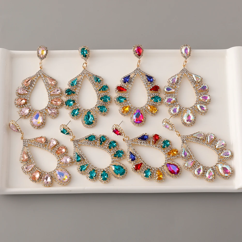 2025 جديد إمرأة فاخر كريستال أقراط قلادة الأذن حلية السجادة الحمراء نموذج أنيق هدية مهرجان الفيلم #5