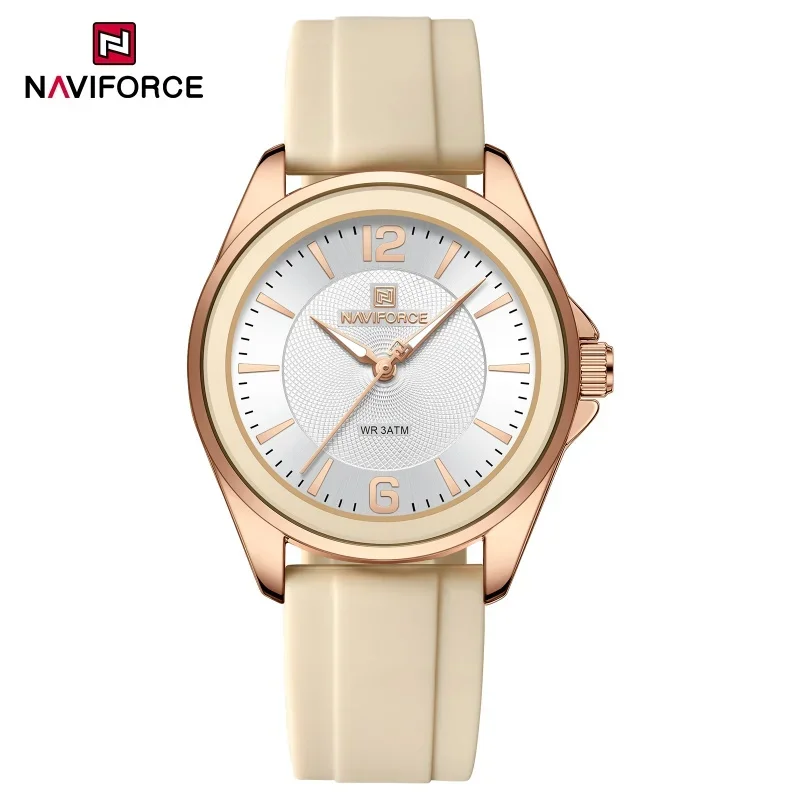 

NAVIFORCE NF5068 Fashion Simple Ladies' Watches Casual Ladies' Quartz Silicone Strap Luminous Pointer 3ATM Waterproof