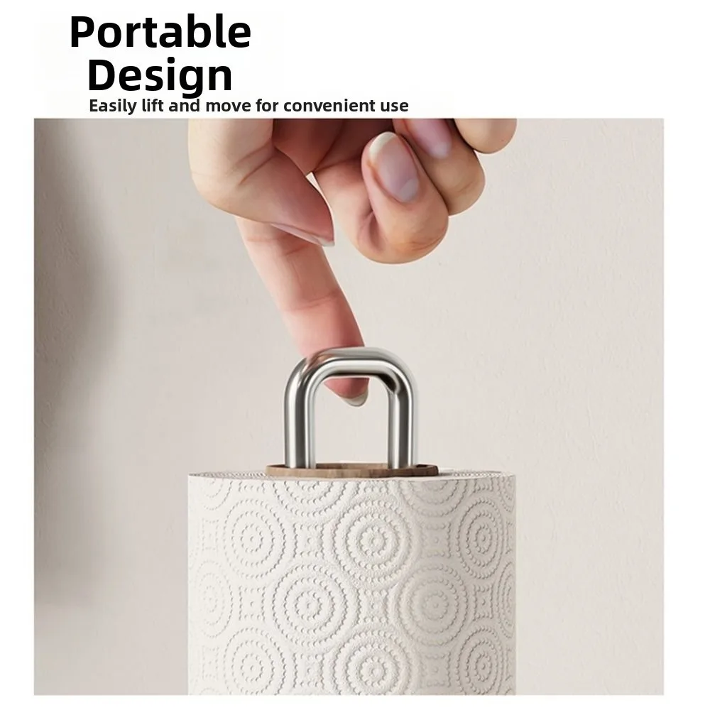 

Держатель для бумажных полотенец из нержавеющей стали с деревянным основанием, для использования одной рукой, прочный, для дома