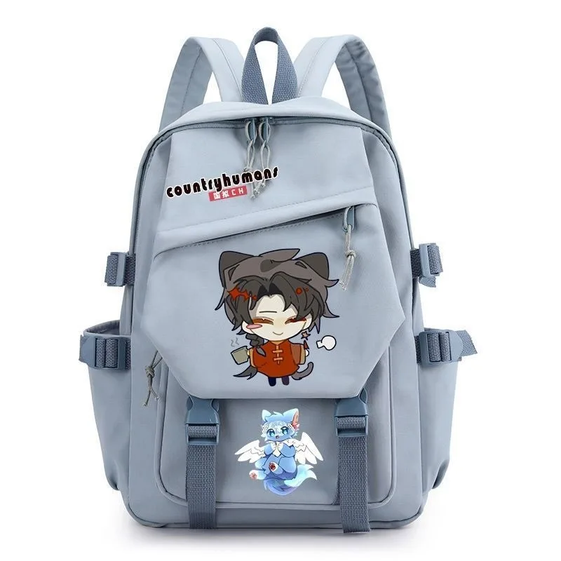 Black Blue Pink Green, CountryHumans Country Humans Countryball Polandball Kids Teens School Bags, Anime Backpacks Girls Boys