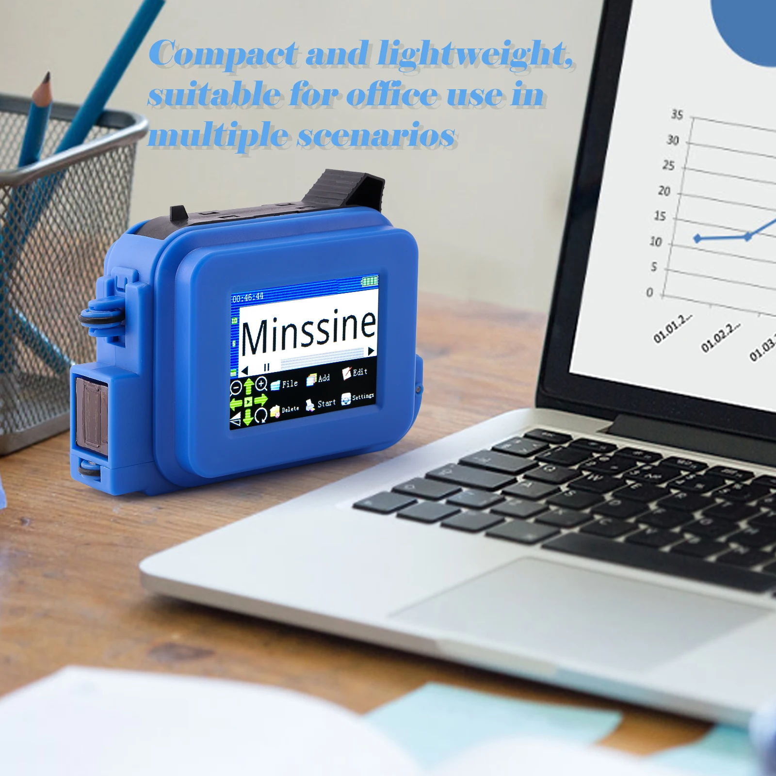 Mini impresora de inyección de tinta portátil con boquilla de 12,7mm, código de barras QR, lote, fecha, número, logotipo, fecha de caducidad, máquina de codificación portátil no encriptada