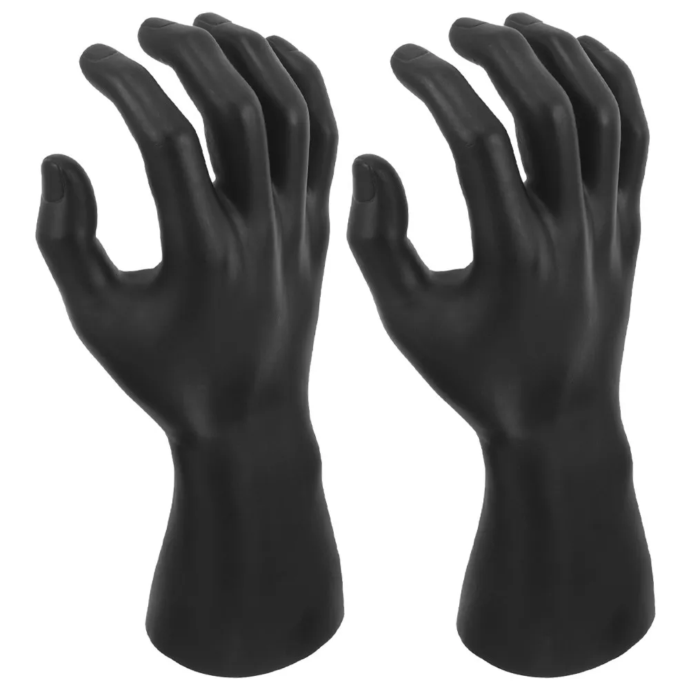 

2 шт. Черные изогнутые подставки-рукавицы для демонстрации колец и браслетов, органайзер для ювелирных изделий, декоративный реквизит для дома и магазина